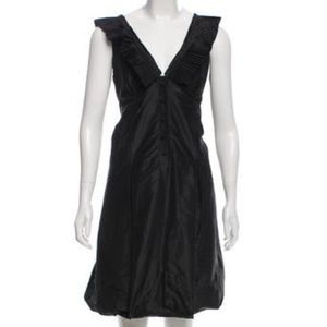 NWOT [Vera Wang] Black Pleated Silk Dress - 2